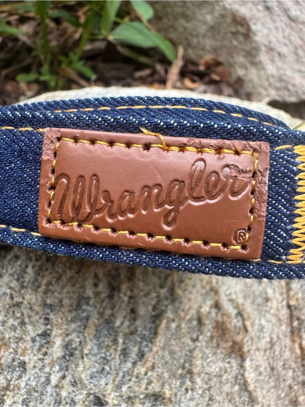 Wrangler denim and Sherpa-Trim Dog Leash with Brass Hardware 4 ft